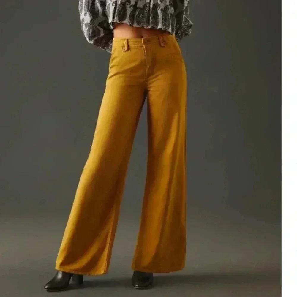 Anthropologie Pilcro Low-Rise Column Wide Leg Pants Size 29 TALL